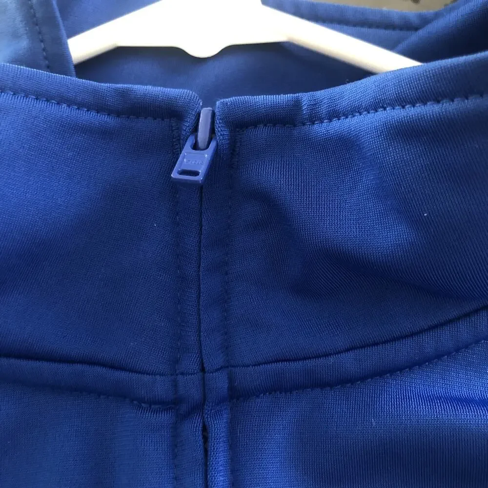 adidas Track jacket 3 Stripes Blue Boy or girls L 14/16 Woman's medium unisex